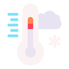 Vector Icon Cold, temperature, thermometer, cloud, weather