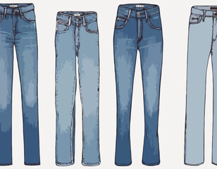 Jeans en denim isolés sur fond blanc (Clipping Path)
