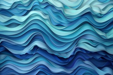 Fototapeta premium A stylized wave pattern in shades of blue, evoking the importance of ocean conservation.