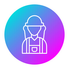 Builder Female vector icon. Can be used for Home Improvements iconset.