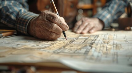 Obraz premium A person is writing on a piece of paper with a pencil