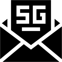 Obraz premium Vector Icon Email, Technology, 5G, internet, wireless