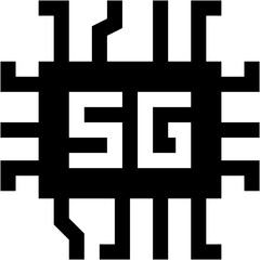 Fototapeta premium Vector Icon Chip, Technology, 5G, internet, wireless