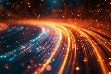 Obraz premium flowing speed lines technology background