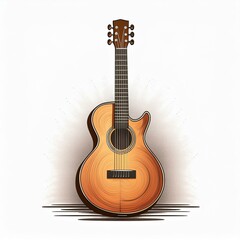 Obraz premium logo guitarepour musicien ou luthier en ia