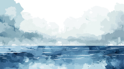 Watercolor wash turcuoise grey indigo sea sky hand pa