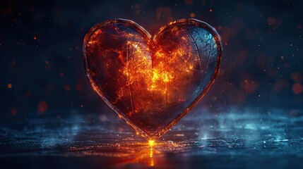 A vibrant image of a heart inside a shield, symbolizing heart health. image