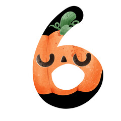 Halloween Pumpkin Alphabet Number 6