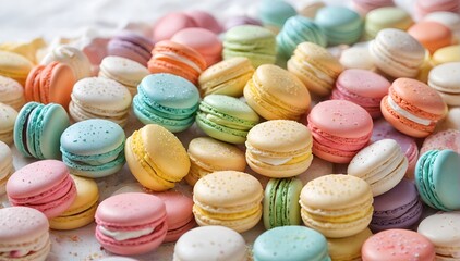 Vibrant Macarons in a Colorful Display