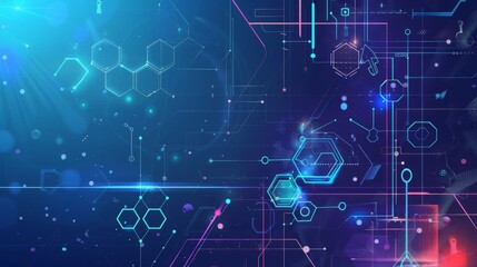 Background modern of geometric science education in gradient blue