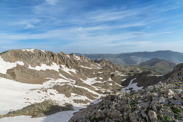 Scenic views of Eğrig&ouml;l Lake and Geyik Mount which is on the S&ouml;b&uuml;&ccedil;imen Plateau at the foothills of the Geyik Mountains of the Taurus Mountains, on the border of Konya and Antalya.