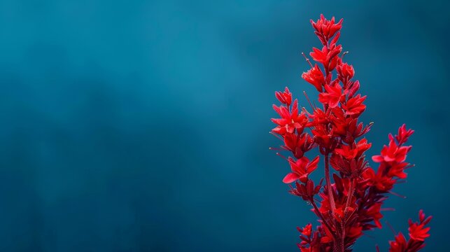Background of red flowers with anigozanthos rampaging roy slaven, design space