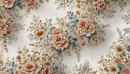 Floral Wallpaper with Floral Border