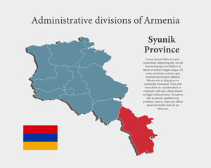 Vector map Armenia, province Syunik