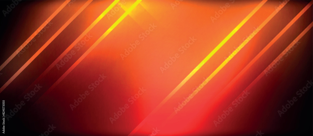 Poster an image of a red and orange striped background with a glowing light emanating from the center, havi