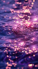 Vivid Purple Water Drop Sparkle Abstract Image