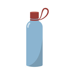 Reusable bottle vector flat illustration. Drinking water ecological bottle for beverages. Isolated on white background