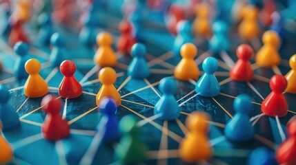 A network of colorful figures interconnected, representing collaboration and community.
