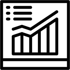 Vector Icon graph, business chart, diagram, analysis, growth