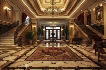 Obraz premium Classical Entrance Hall Interior