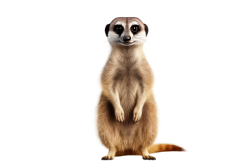 The Curious Meerkat on a White or Clear Surface PNG Transparent Background.