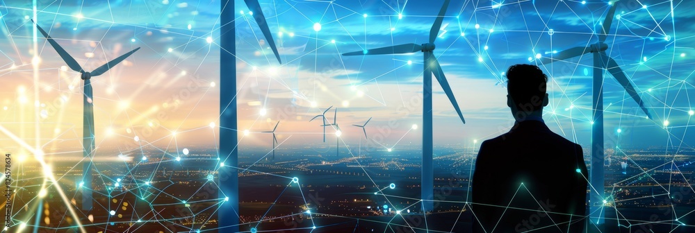 Poster an augmented reality application for a wind turbine park is designed by renewable energy engineers u