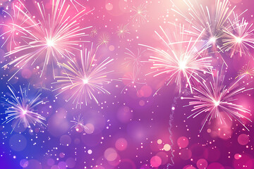 Fototapeta premium A banner background with fireworks, a festive, new year celebration backdrop