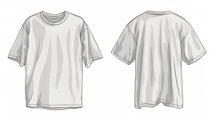 T-shirt with oversized print in realistic design, simple and stylish