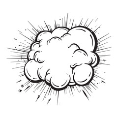 Simple and minimalistic line art cartoon cloud icon, black vector illustrations on white background