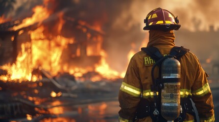 FireFighter the rescue teams to combat fires and rescue those trapped by flames. Fire diaster.