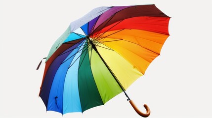 Sheltering protection rainbow umbrella PNG image.