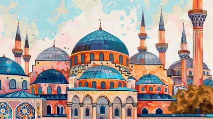 This is a PNG image of a mosque dome painted by the Ottoman Empire.