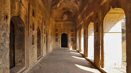 Inside Ruin Walls of Moti Mahal, Aseergarh, Burhanpur, Madhya Pradesh, India.