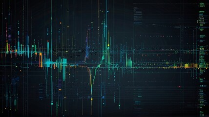 Obraz premium Vibrant digital ciricuit background. Background Abstract Chromatic Waves. beautiful abstract wave technology background with blue light digital effect corporate concept