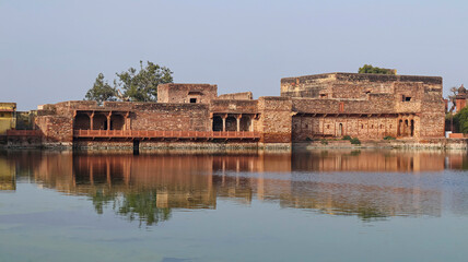 Ruined Palace and Temples Around Muchkund Sarovar, Dholpur, Rajasthan, India.