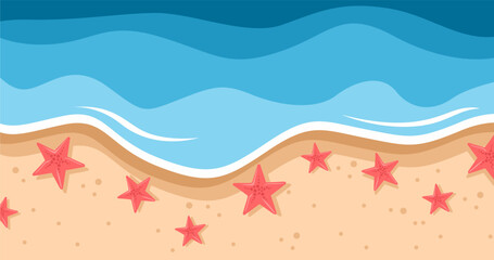Summer beach background. Vector illustration in flat design style. file EPS
