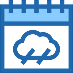Vector Icon Calendar, cloud, time and date, weather, rain