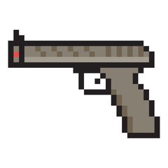 Fototapeta premium Pistol in pixel art style