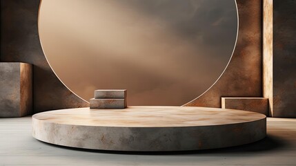 modern podium design for product display or product stand with cinematic background and lighting