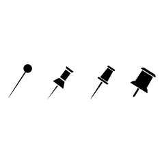Pin icon vector set. Barrette illustration sign collection. Safety Pin symbol or logo.