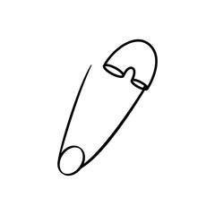 Pin icon vector. Barrette illustration sign. Safety Pin symbol or logo.