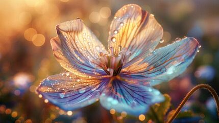there is a close up of a flower with water droplets on it