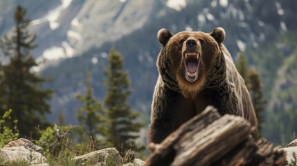Grizzly Roars Warning. generative ai
