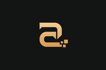 A Letter Gold Trademark Brand Logo