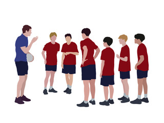 Coach and Boy Volleyball Team in illustration graphic vector