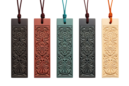 Enchanted Bookmarks Dance on a White or Clear Surface PNG Transparent Background.