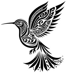 Obraz premium Enchanting Aztec Hummingbird Symbol Vector - Perfect for Cultural Artwork, Unique Logos, and Inspirational Designs