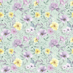 Floral variety color, form natural, seamless fabric pattern.