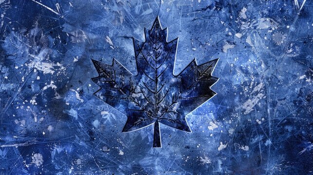 Maple Leafs - Toronto NHL Team Logo Design on Ice Background