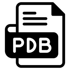 Vector Icon pdb, file type, file format, file extension, document